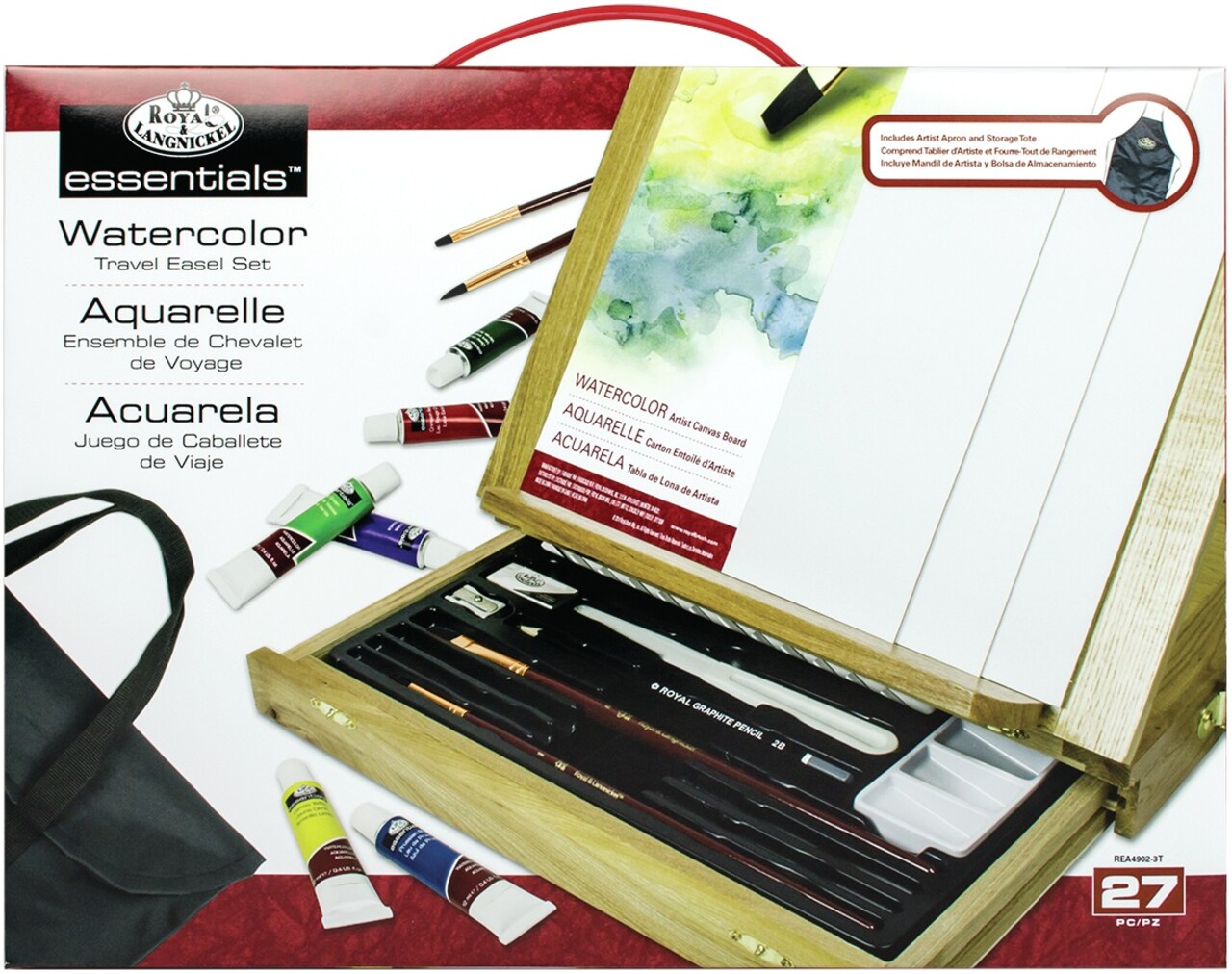 Easel Art Set W/Easy To Store Bag-Watercolor